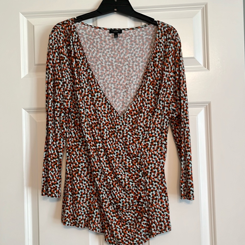 Talbots Long Neck Wrap Top